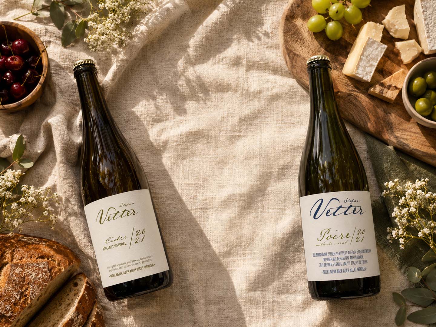 Moodbild: Ein Picknick im Freien mit einem guten Glas Wein – Sylvaner vom Weingut Stefan Vetter